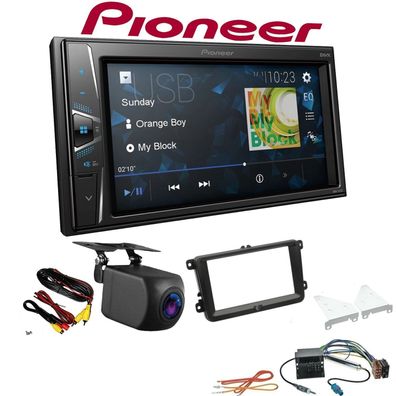 Pioneer Autoradio Touchscreen Rückfahrkamera für Skoda Fabia II 2007-2014 black