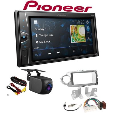 Pioneer Autoradio Touchscreen Rückfahrkamera für Toyota Yaris ab 2011 silber