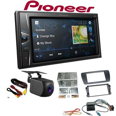 Pioneer Autoradio 2 DIN Rückfahrkamera für Seat Ibiza IV in azabacheschwarz