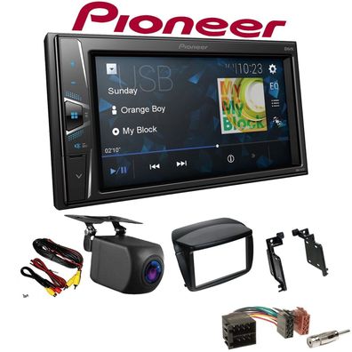 Pioneer Autoradio Touchscreen Rückfahrkamera für Fiat Doblo ab 2010 schwarz