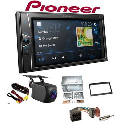Pioneer Autoradio Touchscreen Rückfahrkamera für Fiat Scudo ab 2007 schwarz