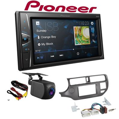 Pioneer Autoradio Touchscreen Rückfahrkamera für KIA Rio III 2011-2015 anthrazit