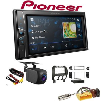 Pioneer Autoradio Touchscreen Rückfahrkamera für Mazda 2 ab 2007 in schwarz