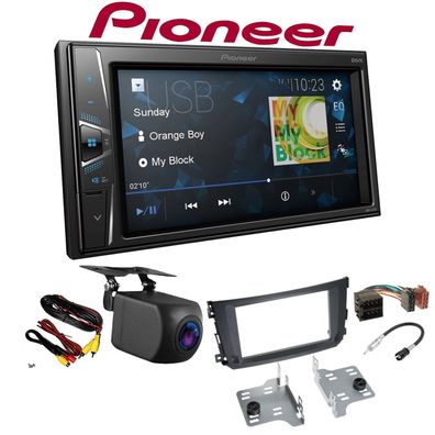 Pioneer Autoradio Touchscreen Rückfahrkamera für Smart ForTwo 2010-2015 schwarz