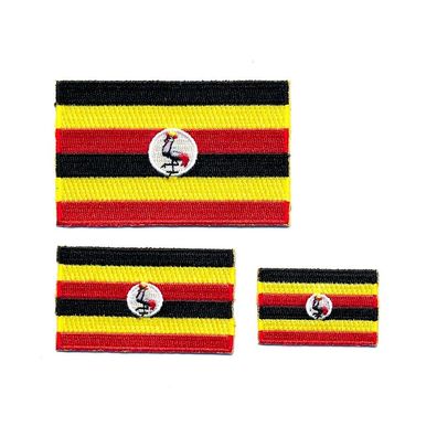 3 Uganda Kampala Ostafrika Flaggen Fahnen Patches Aufnäher Aufbügler Set 1236