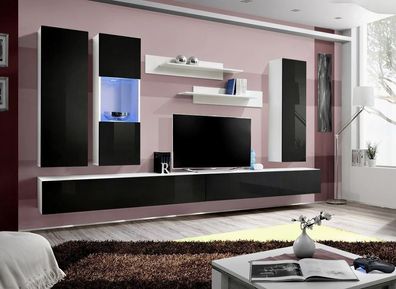 Luxus Wohnwand Komplett Set Wohnzimmer Holzmöbel Designer Wandschrank