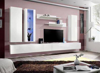 Wohnzimmermöbel Designer Weiß Wohnwand TV Ständer Sideboard Modern Wandschrank