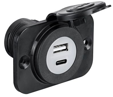 Auto Boot USB und USB-C Steckdose 12-24Volt Spritzwassergeschützt Ladegerät