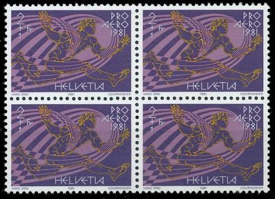 Schweiz Flugmarken Nr 1196 postfrisch Viererblock X697242