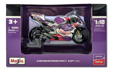 Maisto Modellmotorrad - MotoGP Ducati Pramac '22 #5 Johann Zarco (Maßstab 1:18)