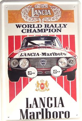 Top-Blechschild, 20 x 30 cm, Lancia, Rally, Champion, Rennwagen, AUTO, Neu, OVP