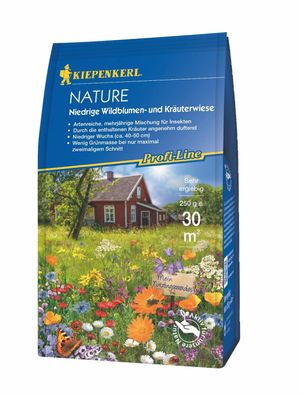 Profi-Line Nature Niedrige Wildblumen- und Kräuterwiese | 0,25 kg für 30 m² | ...