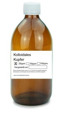 Kolloidales Kupfer * 25 ppm * frisch hergestellt * hochrein Reinheitsstufe 99,9