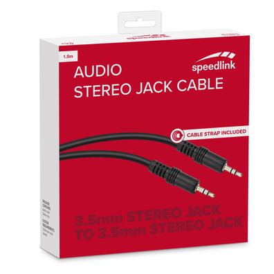 Speedlink 1,5m AUX Kabel 3,5mm Klinke-Kabel Klinken-Stecker Audio Handy MP3 PC