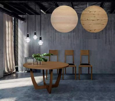 Rund Esstisch Holz Küchentisch runden neuen Stil modern braun 140cm