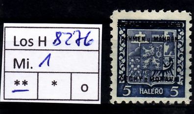 Los H8276: Böhmen & Mähren Mi. 1 * *