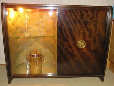Traumhafter 50er Jahre Barschrank mit Philips 1007 Plattenspieler + Beleuchtung