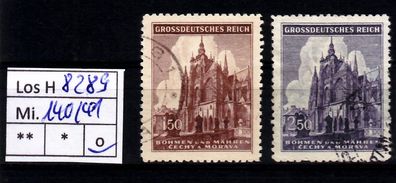 Los H8289: Böhmen & Mähren Mi. 140/41, gest