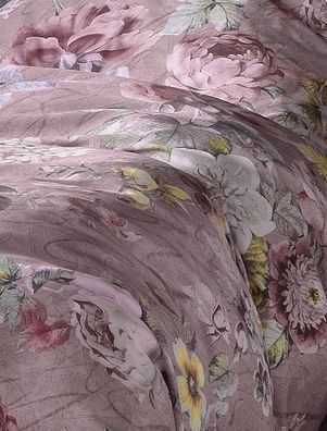 Irisette Glamour Mako-Satin Bettwäsche 155x220 Romantik Rosen Blumen rosa 8865-60