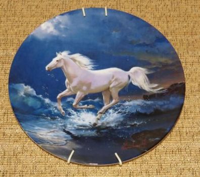 Wedgwood Sammel-Teller * Surf Dancer * 3252A * Schimmel * Pferd *