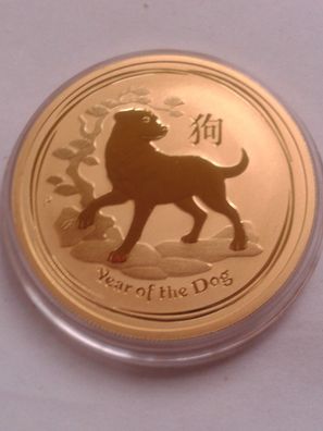 100$ 2018 Australien Lunar Hund 1 Unze Gold 9999er 100 Dollars 2018 Hund Gold 1oz.