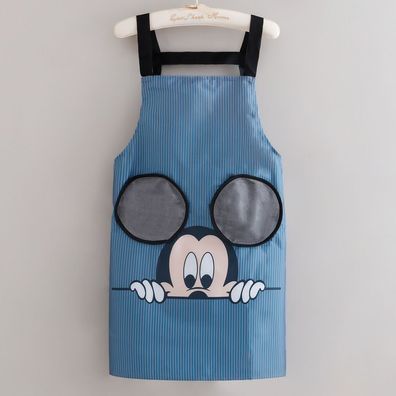 Mickey Winnie Grillschürze Küche BBQ Wasserdichte Olfest Strapsschürze mit Taschen