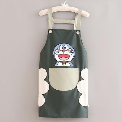 Doraemon Grillschürze BBQ Café Wasserdichte Olfest Strapsschürze mit Taschen