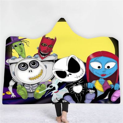 The Nightmare Before Christmas Hoodie Blanket Sally Jack doppelter Plüsch Umhang Deco