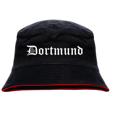 Dortmund Anglerhut - Altdeutsche Schrift - Schwarz-Roter Fischerhut - ...