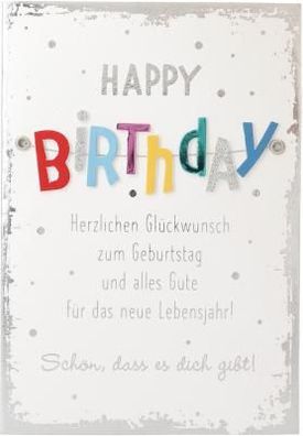 Elegance Klappkarte Grusskarte Geburtstagskarte - Herzlichen Glückwunsch zum Geburtst