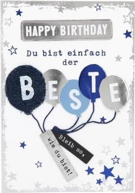 Elegance Klappkarte Grusskarte Geburtstagskarte - Happy Birthday Du bist einfach der