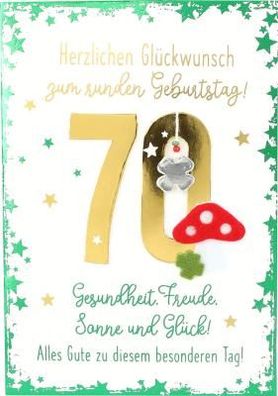 Elegance Klappkarte Grusskarte Geburtstagskarte - 70 Herzlichen Glückwunsch zum runde