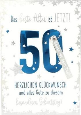 Elegance Klappkarte Grusskarte Geburtstagskarte - Das bester Alter ist JETZT! 50
