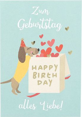 Klappkarte Hello you 4-Zum Geburtstag alles Liebe Happy