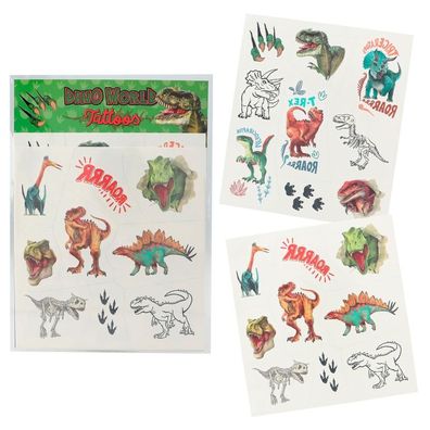 Dino World 1x Klebetatoos Tattoos Laenge: 0.2x11,5x16cm