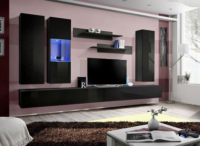 Wohnzimmermöbel Set Designer Wohnwand TV Ständer Design Einrichtung 7tlg.