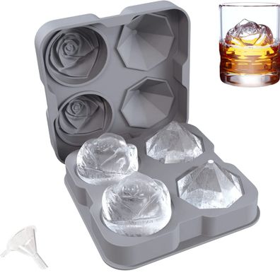 Eismaschine fér Scotch und Cocktails einfache Freigabe grau