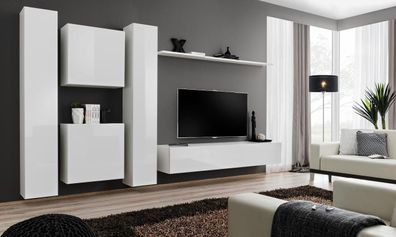 Garnitur Wohnwand Wandschrank Designer Modern Stil Sideboard TV Ständer Neu