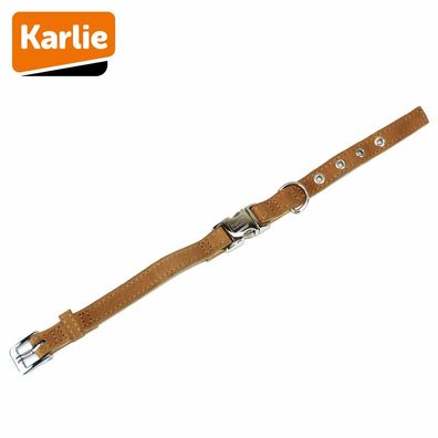 Karlie Buffalo ULTRA 2.0 - hellbraun - 35 cm - Kalbsleder - Leder-Hundehalsband