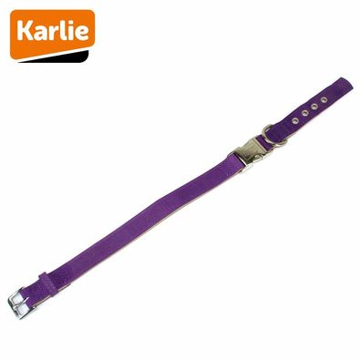 Karlie Buffalo ULTRA 2.0 - violett - 55 cm - Kalbsleder - Leder-Hundehalsband