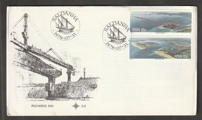 FDC Südafrika Exporthäfen Richards Bay und Saldanhabaai 31.7.1978