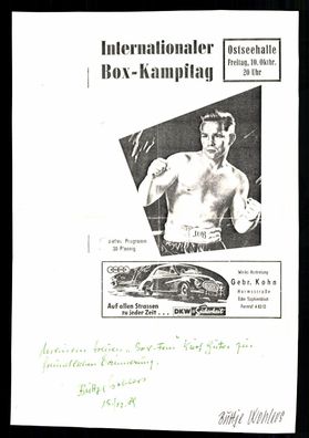 Hans Werner Wohlers 1933-2011 Original Signiert Boxen + G 39079