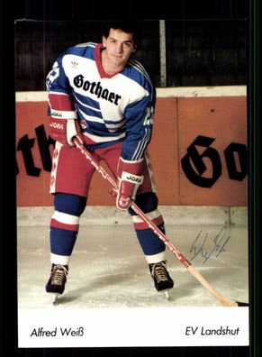 Alfred Weiß EV Landshut 1985-86 Eishockey Original Signiert + A 228870