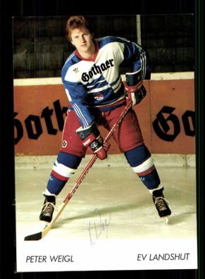 Peter Weigl EV Landshut 1985-86 Eishockey Original Signiert + A 228877