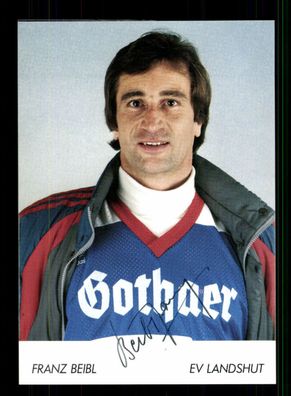 Franz Beibl EV Landshut 1985-86 Eishockey Original Signiert + A228863