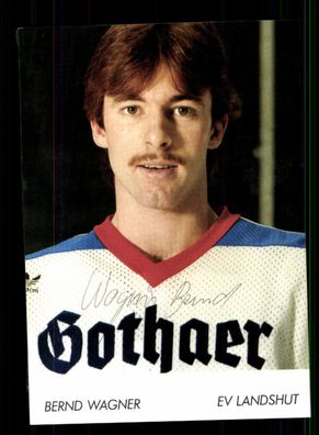 Bernd Wagner EV Landshut 1985-86 Eishockey Original Signiert + A 228874