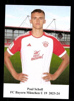 Paul Scholl Autogrammkarte Bayern München U 19 2023-24