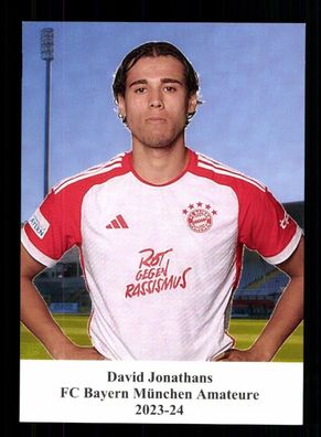 David Jonathans Autogrammkarte Bayern München Amateure 2023-24
