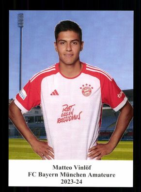 Matteo Vinlöf Autogrammkarte Bayern München Amateure 2023-24