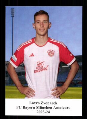 Lovro Zvonarek Autogrammkarte Bayern München Amateure 2023-24